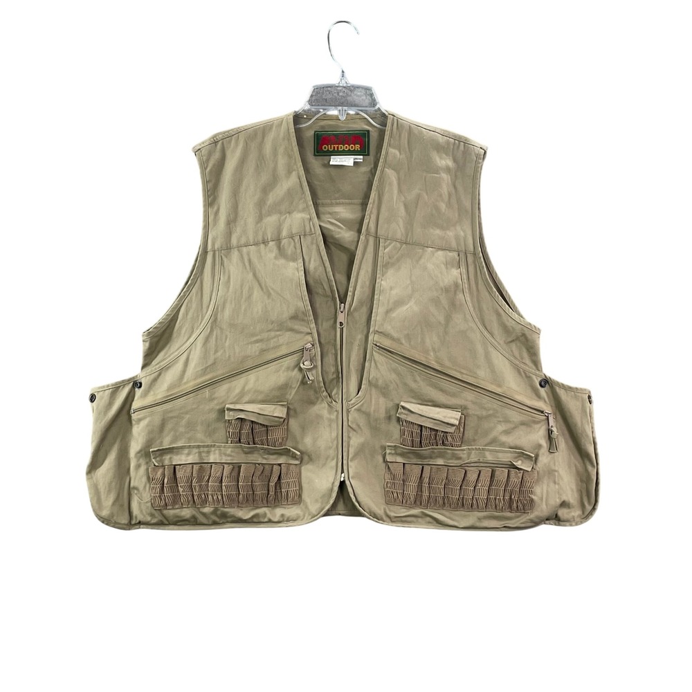 Avid Outdoor Fishing Vest Mens Large‎ Tan Utility Safari Multi-Pocket Gorpcore L